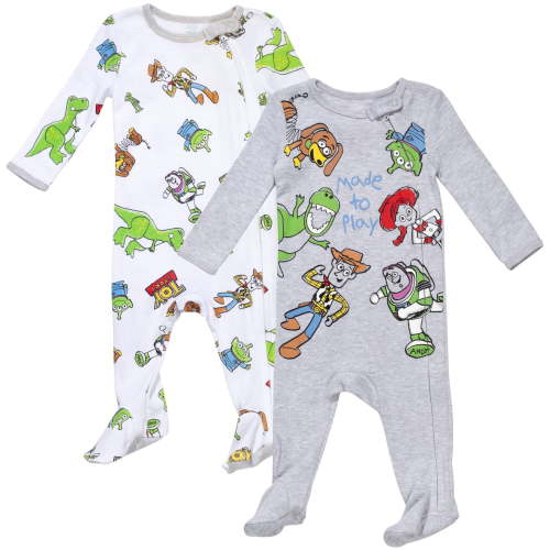 Disney Pixar Toy Story One-Piece Coverall Bodysuit PJs for Infant Boys, Pack of 2