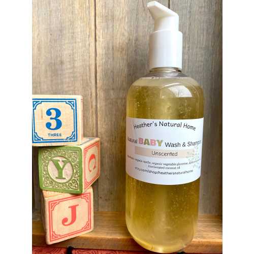 Natural Unscented Baby Wash, 4 Simple Ingredients Baby Shampoo