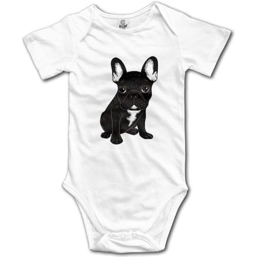 LittleHorn French Bulldog Short Sleeve Baby Bodysuit Toddler Rompers Onesie for Girls Boys