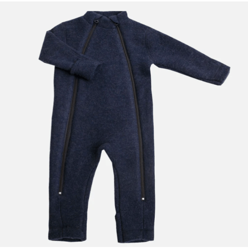 Baby & Kids Merino Wool fleece Zip Suit - Navy