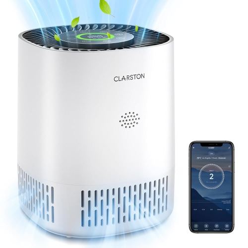 Air Purifiers for Home Bedroom Up to 650 Ft², H13 True HEPA Air Filter for Pets Dust Odor Pollutants, 4 Fan Speeds, Auto Mode, PM2.5 Monitor, Smart WiFi Control