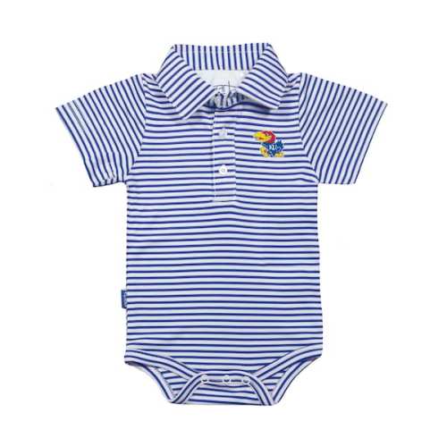 Kansas Jayhawks Garb Infant Carson Polo Bodysuit - Royal/White