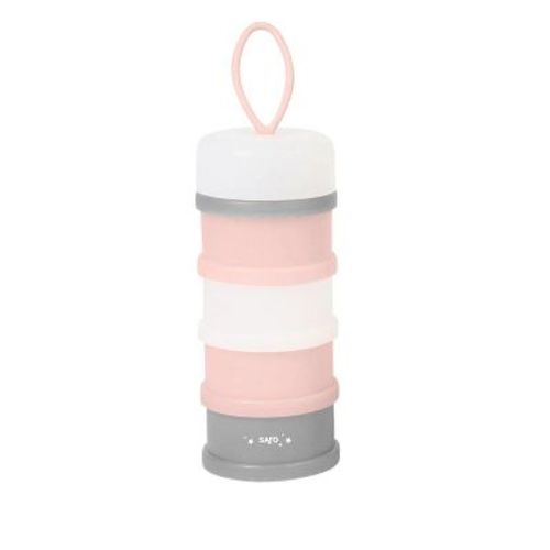SARO Pink Formula Dispenser: Portable Baby Milk Powder Container & Cereal Storage with Pacifier Holder