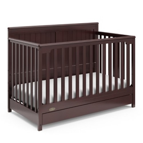 Graco Hadley 5-in-1 Convertible Crib with Drawer, Color: Espresso