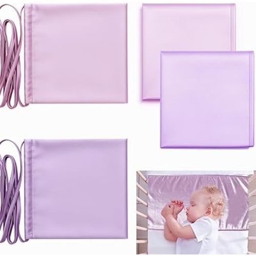 2 Pcs Satin Bassinet Sheet Baby Hair Protect Soft Silk Feeling Sheet Baby Bassinet for Rectangle Cradle Pad Mattress Newborn Infant (Pink+Purple)