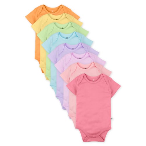 Honest Baby Clothing Baby Boy or Girl Gender Neutral Organic Cotton Short Sleeve Bodysuits, 8 Pack (Newborn-24 Months)