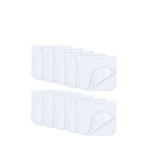 Muslin Burp Cloths - Pack of 10