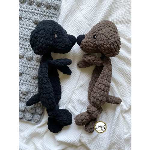 Crochet Labrador Retriever Puppy Dog Lovey Snuggler - Stuffed Animal - Security Blanket - Black/Chocolate/Yellow Lab - Made To Order