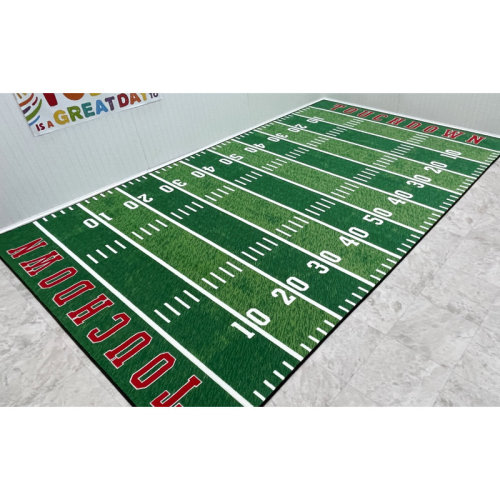 Kid Carpet Football Field Green/Red Area Rug & Reviews | Wayfair