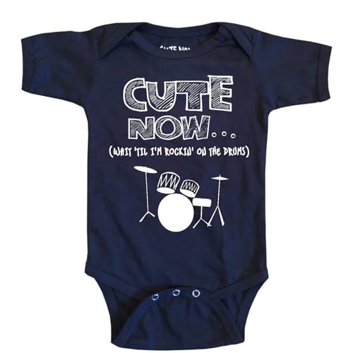 Cute Now... Wait 'Til I'm Rockin' On The Drums Infant Baby Drummer Music Bodysuit Cotton