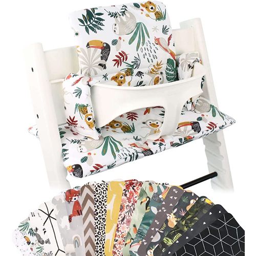 UKJE | Cushion for Stokke Tripp Trapp | White Monkey | Handmade in Europe | Compatible with Tripp Trapp High Chair, Stokke High Chair for Stokke Tripp Trapp Cushion and Tripp Trapp Cushion