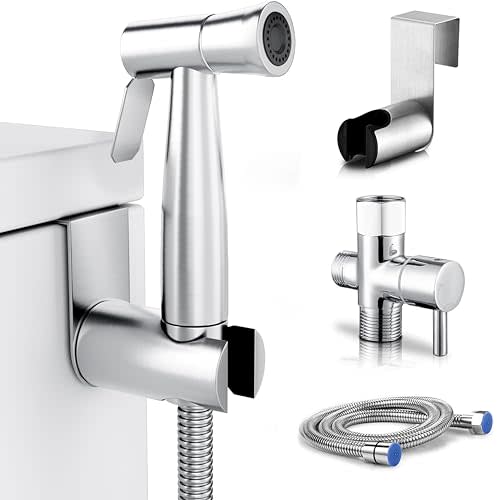 My Homebound Handheld Toilet Jet Spray, Stainless Steel Jet Sprayer kit, Bathroom Bidet with Adjustable Water Pressure, Easy to Install Bidet Faucet Sprayer for Baby Cloth Diaper Cleaning