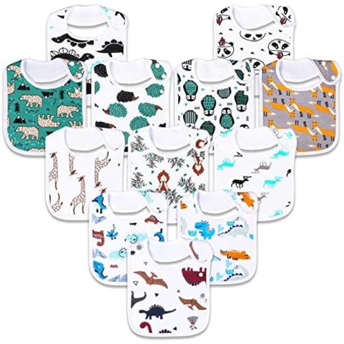 Baby Bibs Soft and Absorbent Organic Cotton Bandana Drool Bibs Set for Boys Girls Newborn 0-36 Months