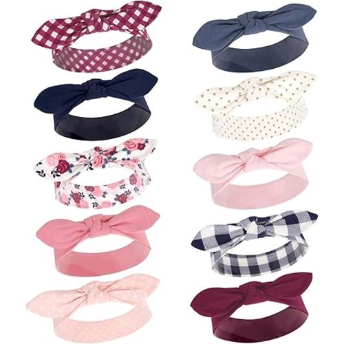 Hudson Baby Cotton and Synthetic Headbands, Size 0-24 Months - One Size