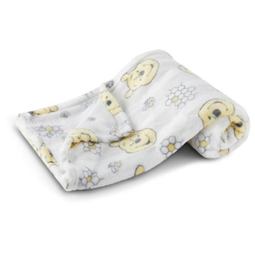 Disney Winnie the Pooh Single Ply Fleece Blanket- Bee Stripe