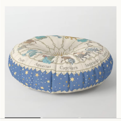 Vintage Astrology Zodiac Wheel Floor Pillow by Undaunted.Design | Society6