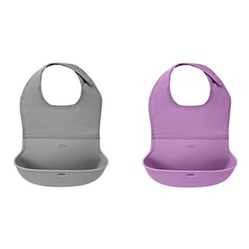 OXO Tot® 2-Pack Roll Up Bibs in  - Lavender/grey