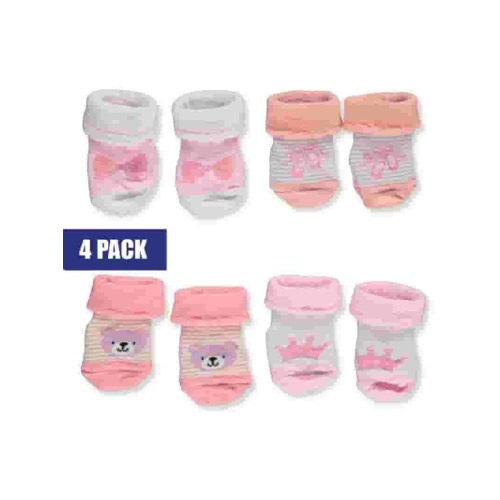 Piper & Jax Baby Girls' 4-Pack Ballet Booties - multi, 0 - 12 months