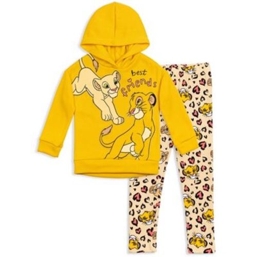 Disney Lion King Simba Nala Infant Baby Girls Pullover Fleece Hoodie And Leggings Outfit Set Yellow / White 18 Months
