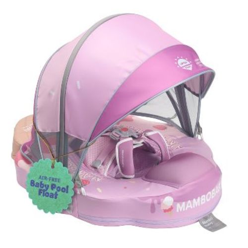 Mambobaby Sunny Navigator Baby Pool Float with Canopy - Ice Cream Pink