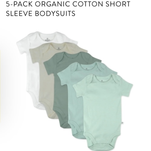 5-Pack Organic Cotton Short Sleeve Bodysuits | Honest Baby Clothing
