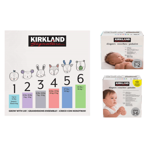 Kirkland Signature - DIAPERS, Sizes 1-6
