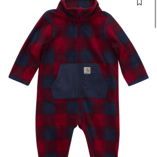 Carhartt Infant Boys' Plaid Print Long Sleeve Zip-Up Onesie | Sheplers