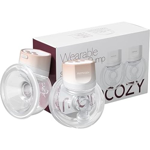 Momcozy Hands-Free Breast Pump S12 Pro, Wearable & Portable Pump with Soft DoubleFit Flange, 3 Modes | 9 Levels Double Electric Pump, Smart Display, 24mm, 2 Pack, Cozy Pink