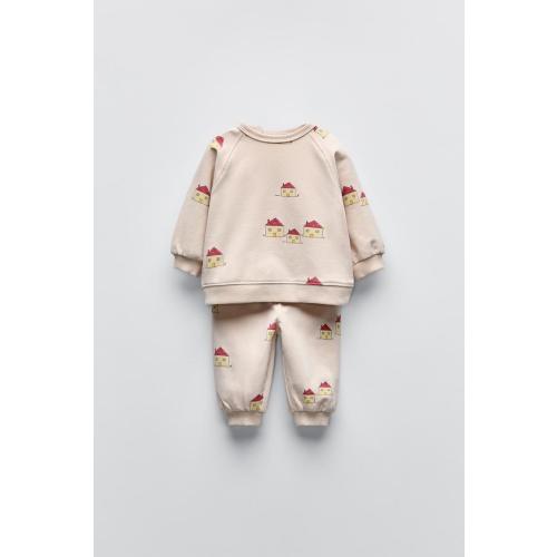 PRINTED SWEATSHIRT AND PANTS PACK - Light beige | ZARA United States