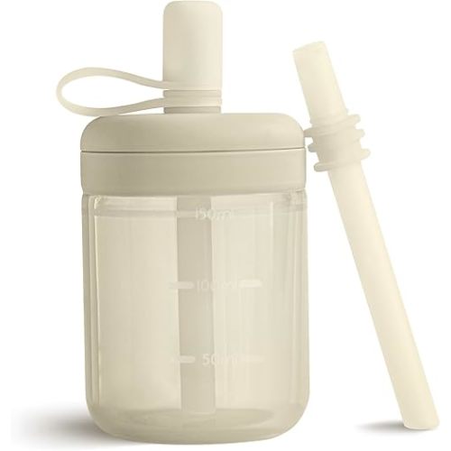 Moonkie Baby Straw cup | Silicone Toddler Sippy Cup Training Cup with Straw Lid | BPA-Free Drop-Proof Baby Cup | Baby Led Weaning | 6 Months+, 5 oz, 1pack