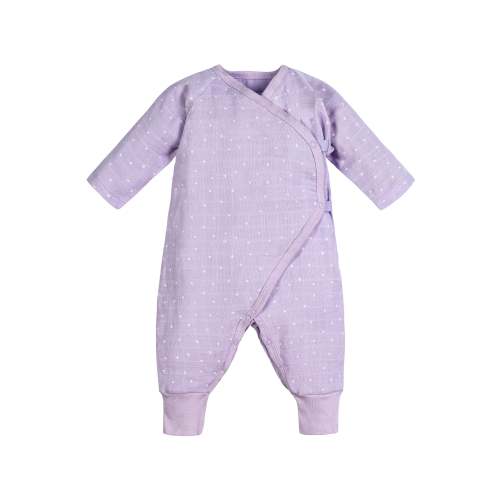 Muslin Side Snap Kimono - Lavender Stars