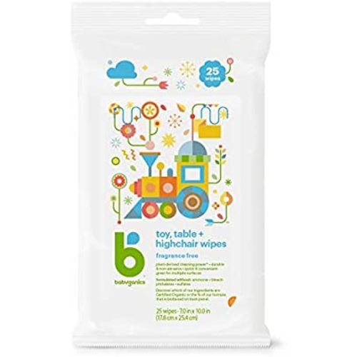 Babyganics Toy and Table Wipes, 25 ct, Quick & Convenient