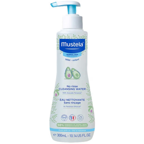 Mustela Baby Cleansing Water - No-Rinse Micellar Water - with Natural Avocado & Aloe Vera - for Baby's Face, Body & Diaper - 1 or 2-Pack - Various Sizes