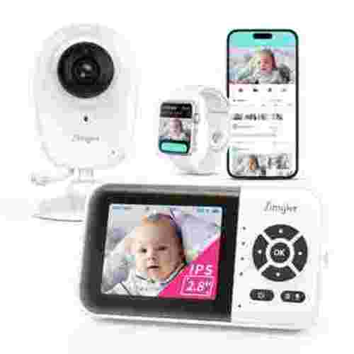 Smart Video Baby Monitor,2.8inch Display,1080p Camera,1500ft Long Range,WiFi On/Off Switch,Night Vision,Feeding Clock,Temperature Detection,2-Way Talk,Free Smart Phone App
