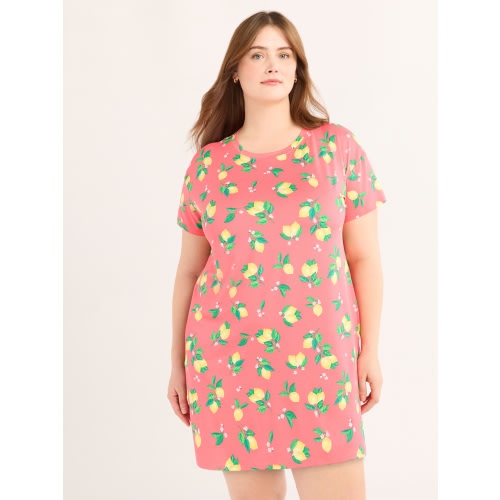 Joyspun Women's Sleepshirt with Short Sleeves, Sizes S/M to 2X/3X