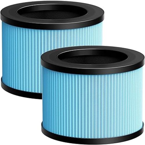 iSingo 2 Pack MK-01 MK-06 TZ-K1 True HEPA Replacement Filter Compatible with MK-01 MK-06, ToLife TZ-K1, POMORON MJ001H, EPI081/EP1081 and Intelabe EPI080/EP1080 Air Purifier