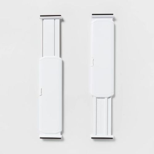 Set of 2 Plastic Drawer Dividers White - Brightroom™: Organizer for Clothes, Dresser Separator, ABS Material