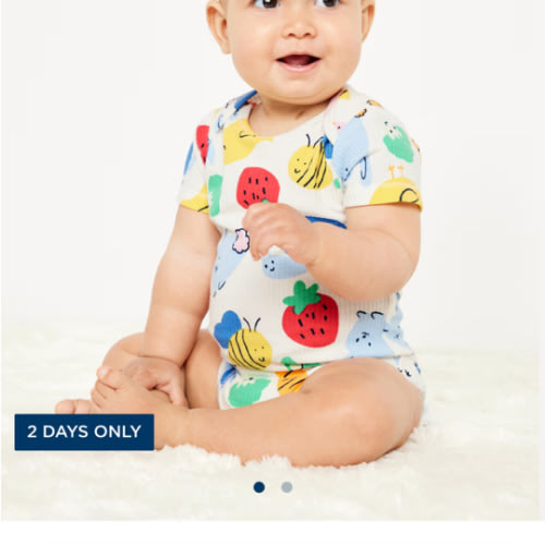 Unisex Printed Ribbed Short-Sleeve Bodysuit for Baby | Old Navy 0-3 months