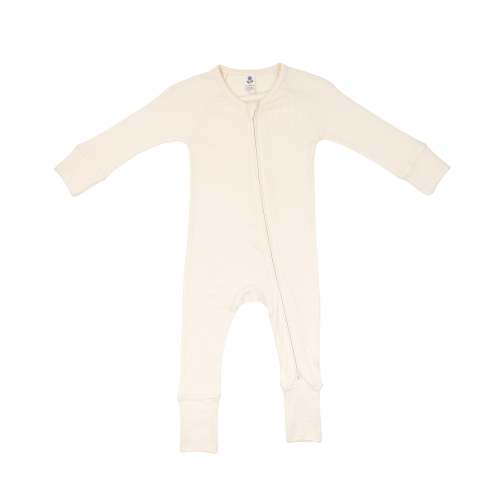 Waffle Convertible Zip Romper in Buttercream 0-3 months