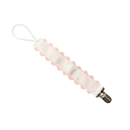Paci Clip - Hampton James (Color: White with Pink)