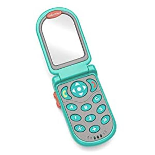 Amazon.com: Infantino Flip and Peek Fun Phone: Bilingual with 3 English & 3 Spanish Phrases, Sounds Effects for Engagement, Peek a Boo Mirror Inside, 2 Colors, Ages 3 Months +, Teal, 1 Count (Pack of 1) : Toys & Games