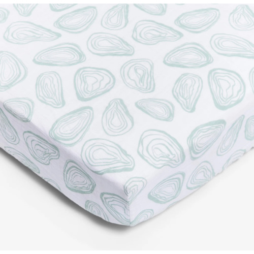 Organic Cotton Crib Sheets by Lewis - Oyster in Agave