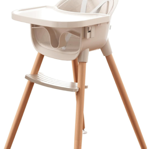 Fodoss 3-in-1 Wooden High Chair for Babies and Toddlers,Convertible Easy Clean Infant Highchair,Modern Design Silla para Comer De Bebe