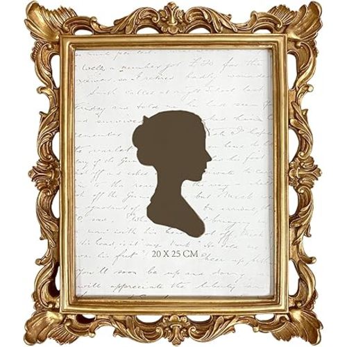 AELS 8x10 Inch Vintage Picture Frame, Elegant Antique Photo Frames with Glass Front, Photo Display, Tabletop Wall Hanging, Gift Ideas, Golden Bronze