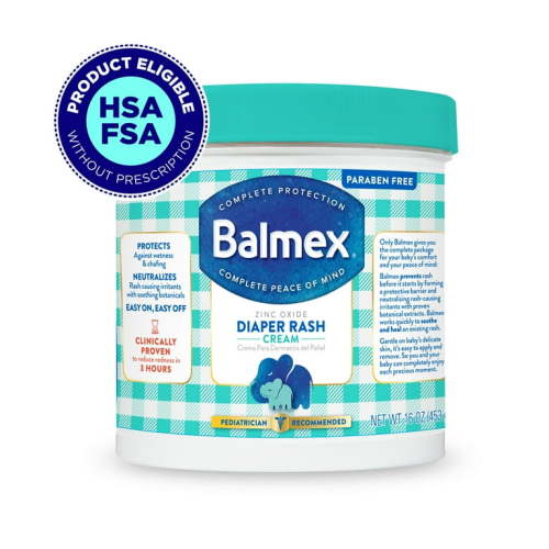 Balmex 16 oz Diaper Rash Cream, Complete Protection for Sensitive Baby Skin with Zinc Oxide