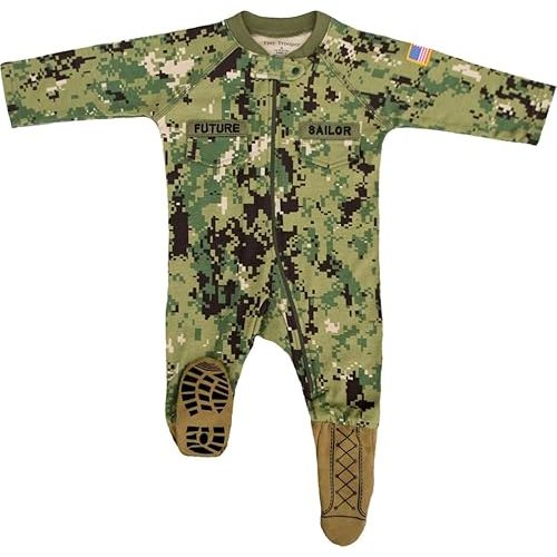 TC U.S. Navy Baby Boys NWU Camo Crawler With Recruit Boots (0-3 Months)