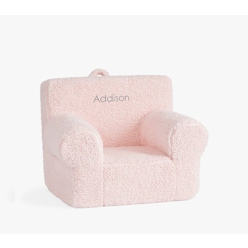 Blush Cozy Sherpa Anywhere Chair® | Kids Armchair | Pottery Barn Kids