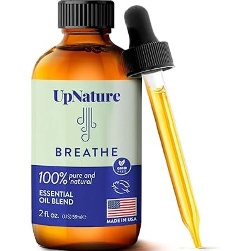 UpNature Breathe Essential Oil Blend - Essential Oils for Diffusers for Home and Humidifiers - Aromatherapy Oils for Breathing Comfort, 2oz