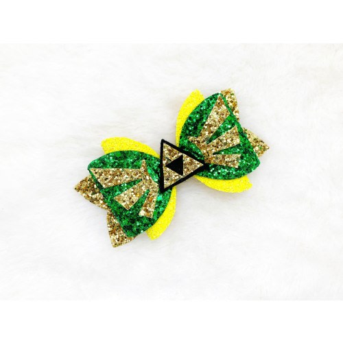 Legend of Zelda inspired hair bow | Zelda hair bow | sparkly zelda costume hair bow | glitter hair bow | Zelda baby headband