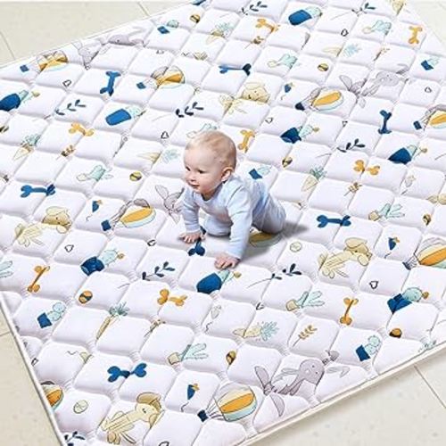 Premium Foam Baby Play Mat for Floor 79" X 71", Extra Large Soft Thicker Activity Playmats for Babies, Toddlers, Infants, Play & Tummy Time, Foldable & Machine Washable Baby Crawling Mat